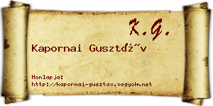 Kapornai Gusztáv névjegykártya