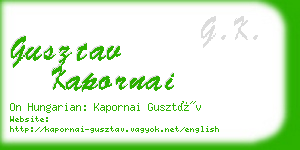 gusztav kapornai business card